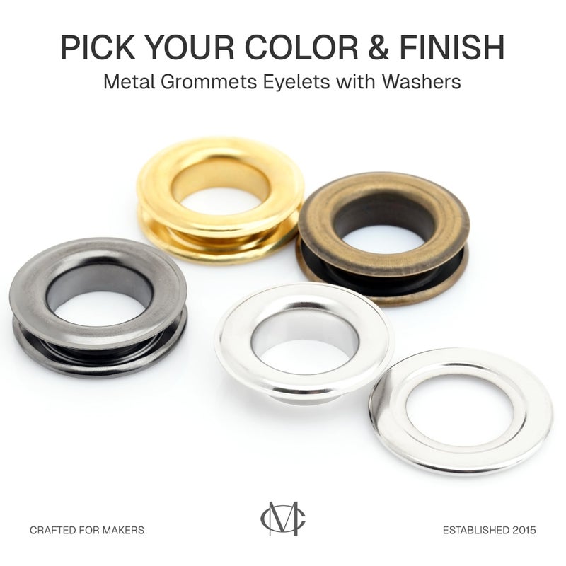 CRAFTMEMORE 3/4" (19MM) ID Grommets Eyelets with Washers for Clothes, Leather, Canvas Pack of 25 Sets (Silver) - Image 5